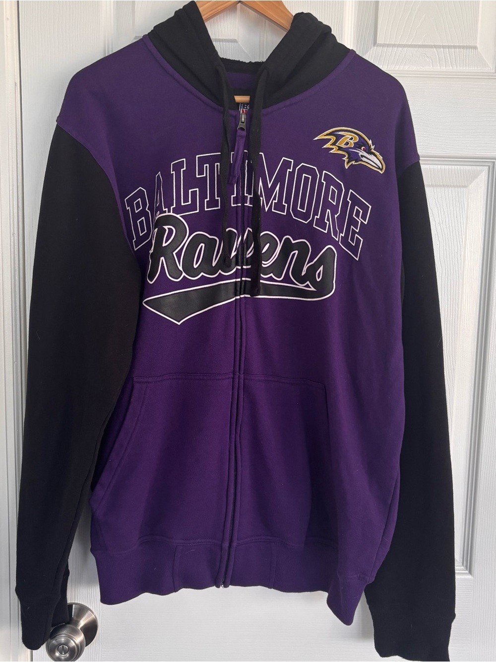 NFL Baltimore Ravens Purple and Black Full-Zip Hoodie